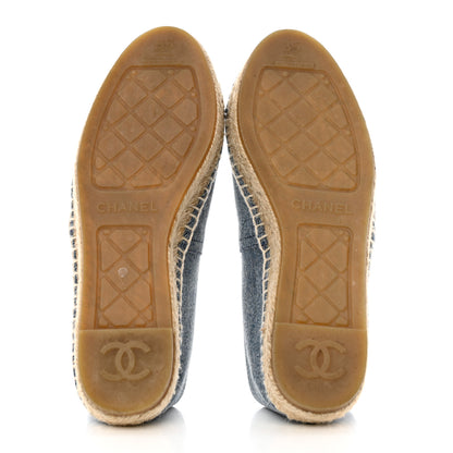 Chanel Denim CC Espadrilles 35 Blue Black 5 of 10