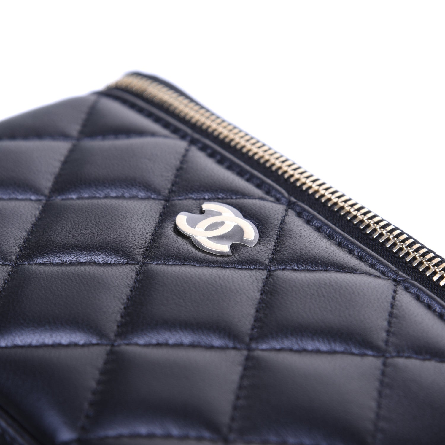 Chanel Lambskin Quilted Small Vanity Case With Chain Black 12 of 15
