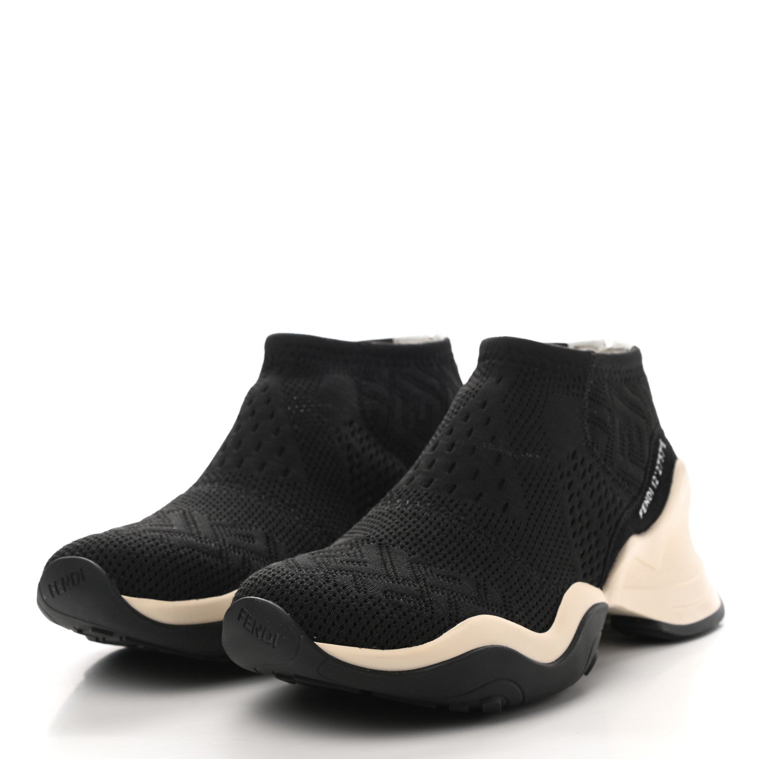 Fendi Technical 3D Mesh Womens FFluid Zip Up Sneakers 38 Black 3 of 8