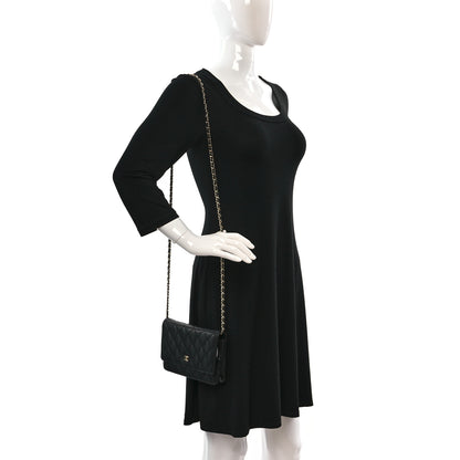 Chanel Caviar Quilted Wallet on Chain WOC Black 2 of 12