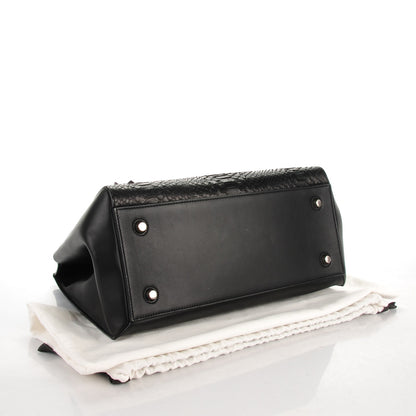 Celine Python Smooth Calfskin Medium Edge Shoulder Bag Black 4 of 9