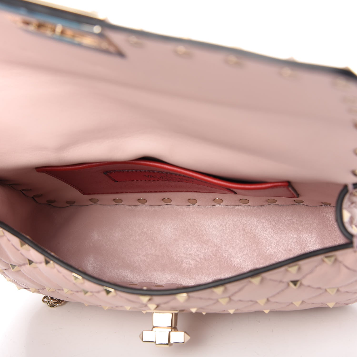 Valentino Garavani Nappa Small Rockstud Spike Shoulder Bag Water Rose 6 of 9