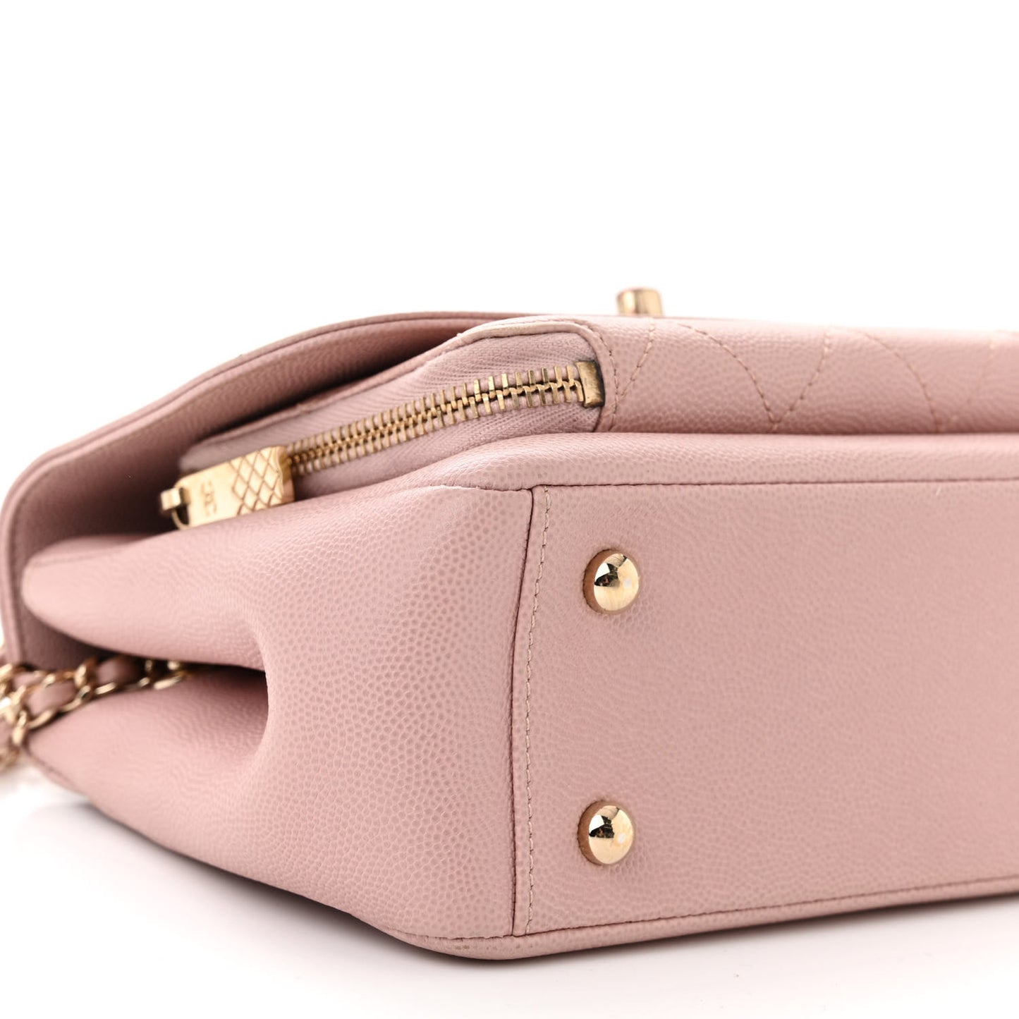 Caviar Quilted Small Business Affinity Flap Light Pink