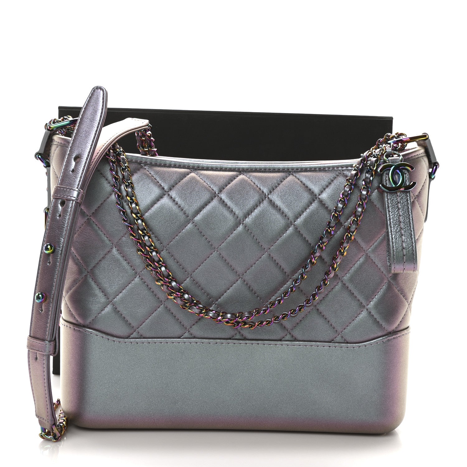 Chanel Iridescent Lambskin Calfskin Quilted Medium Gabrielle Hobo Light Purple 11 of 11