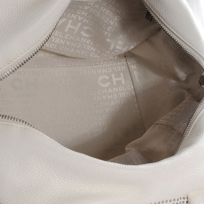 Chanel Leather Perforated Bowler White 5 of 7