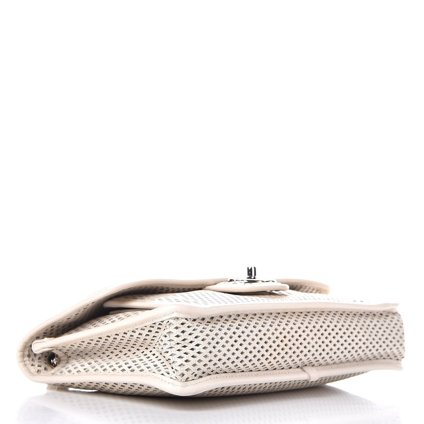Perforated Calfskin Up In The Air Flap White