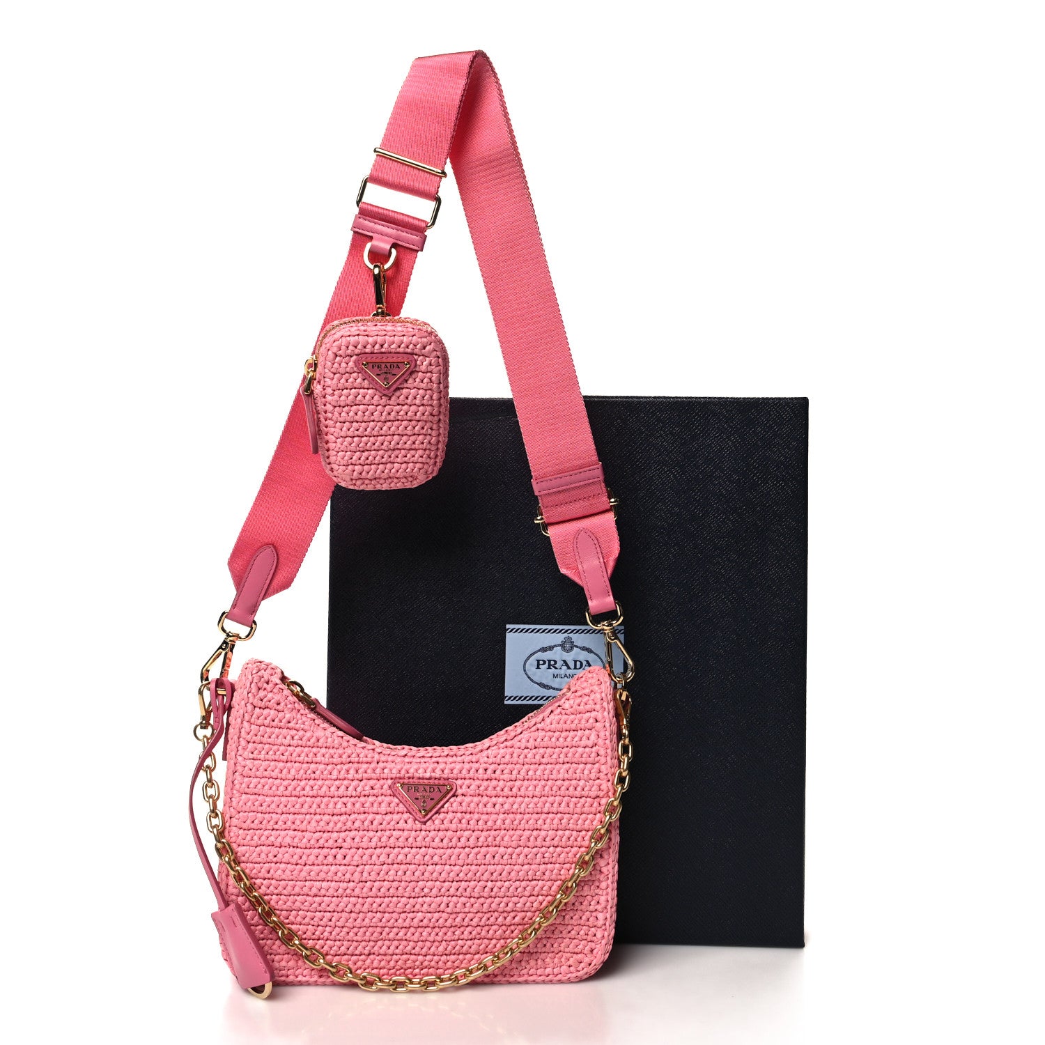 Prada Yarn Raffia Effect Crochet Re-Edition 2005 Shoulder Bag Petalo 10 of 10
