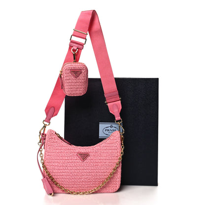Prada Yarn Raffia Effect Crochet Re-Edition 2005 Shoulder Bag Petalo 10 of 10