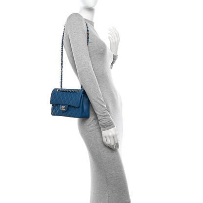Chanel Caviar Quilted Small Double Flap Blue 2 of 11