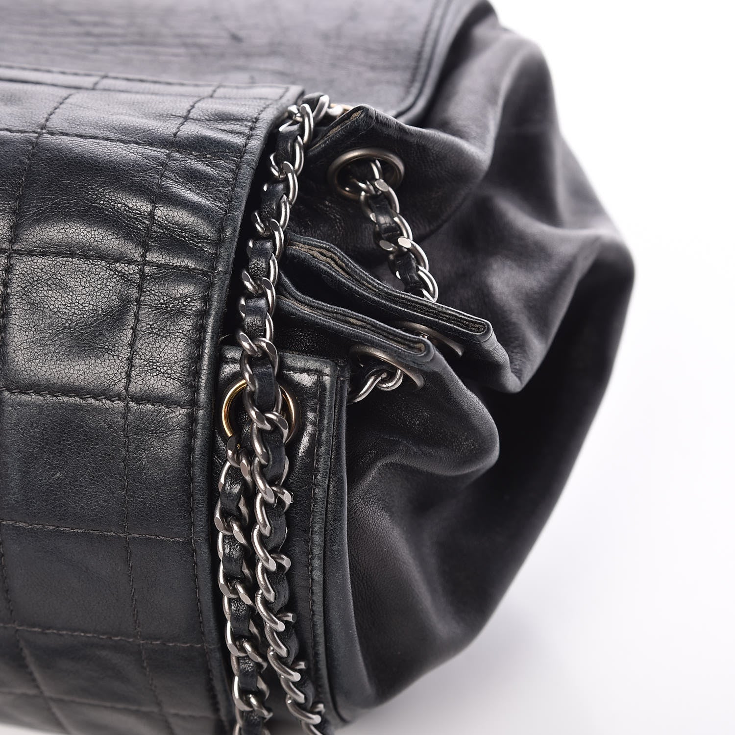 Chanel Lambskin Chocolate Bar Accordion Mademoiselle Flap Black 16 of 25