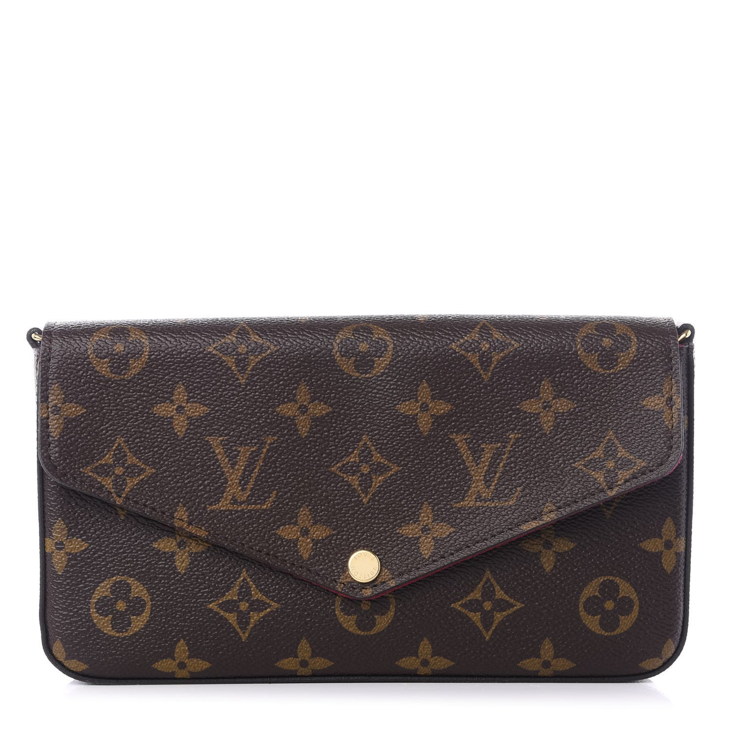 Monogram Pochette Felicie Chain Wallet Fuchsia