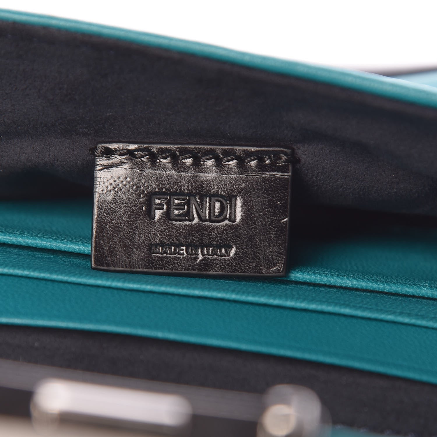 Fendi Shiny Nappa Mini Be Baguette Shoulder Bag Lago Dark Blue 8 of 10