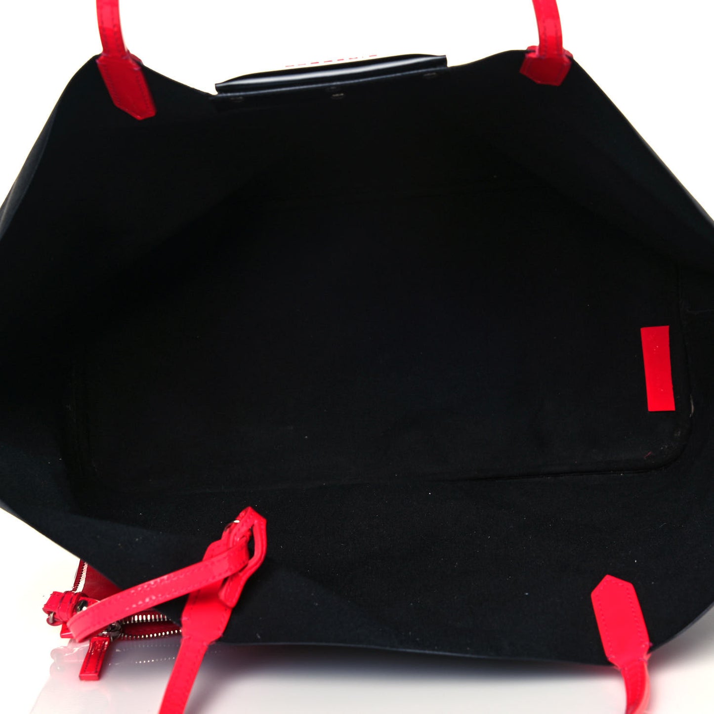 Calfskin Large Antigona Tote Black Neon Pink