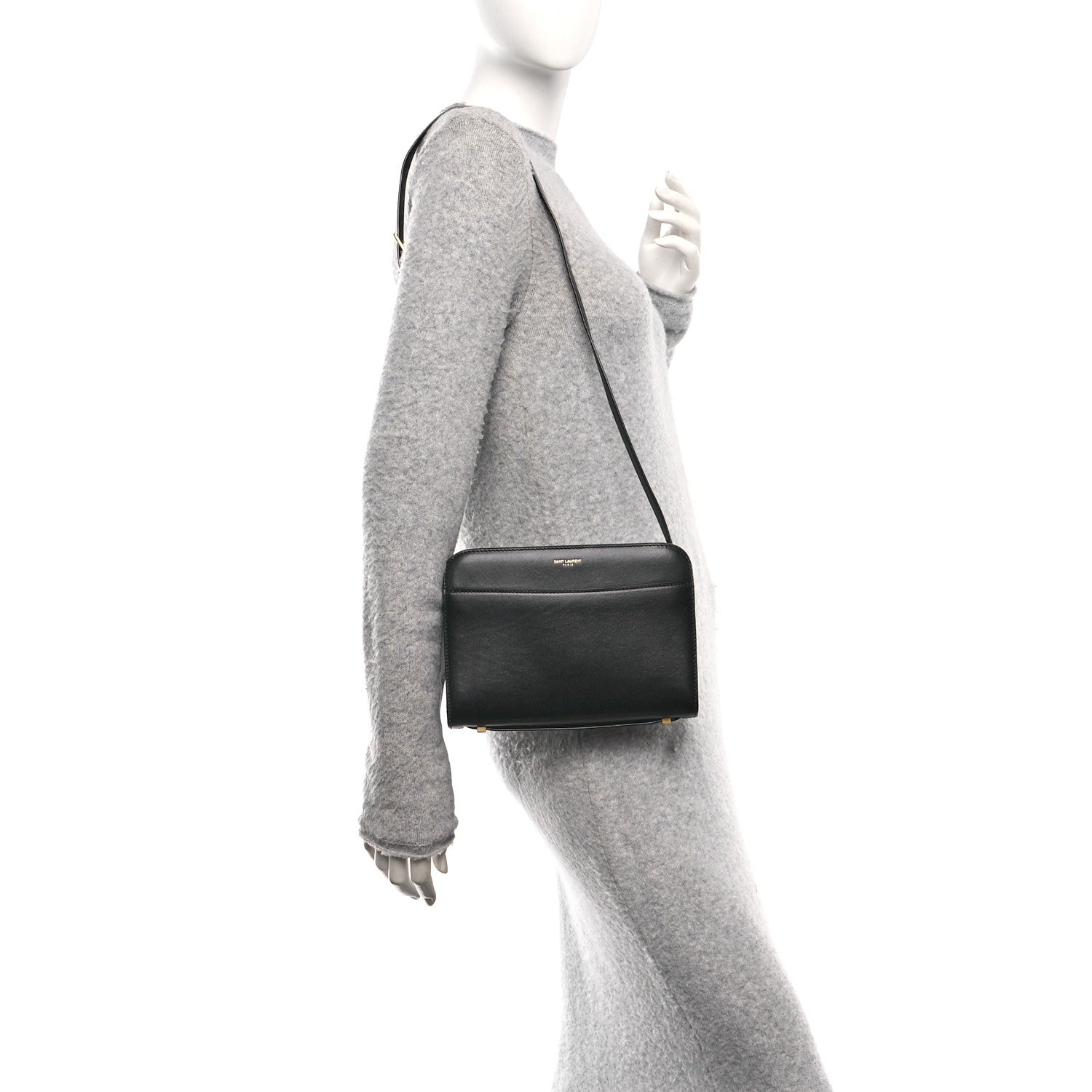 Saint Laurent Calfskin Reverse Satchel Black 2 of 10