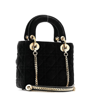 Christian Dior Velvet Mini Lady Dior Black 3 of 12