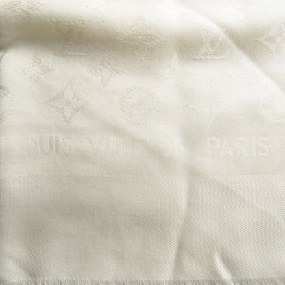 Louis Vuitton Silk Wool Monogram Shawl White 4 of 6