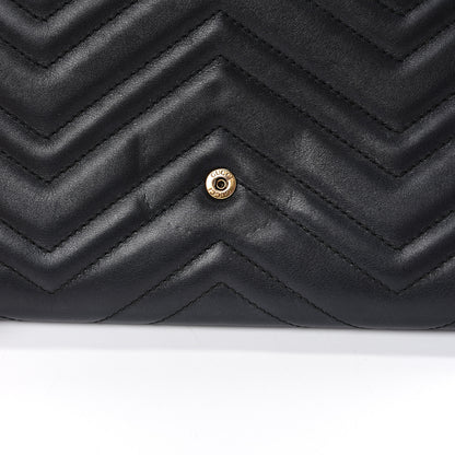 Gucci Calfskin Matelasse Mini GG Marmont Chain Wallet Black 11 of 15