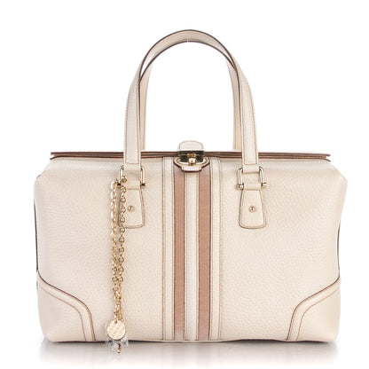 Gucci Textured Calfskin Large Treasure Boston Tote Ivory 1 of 7