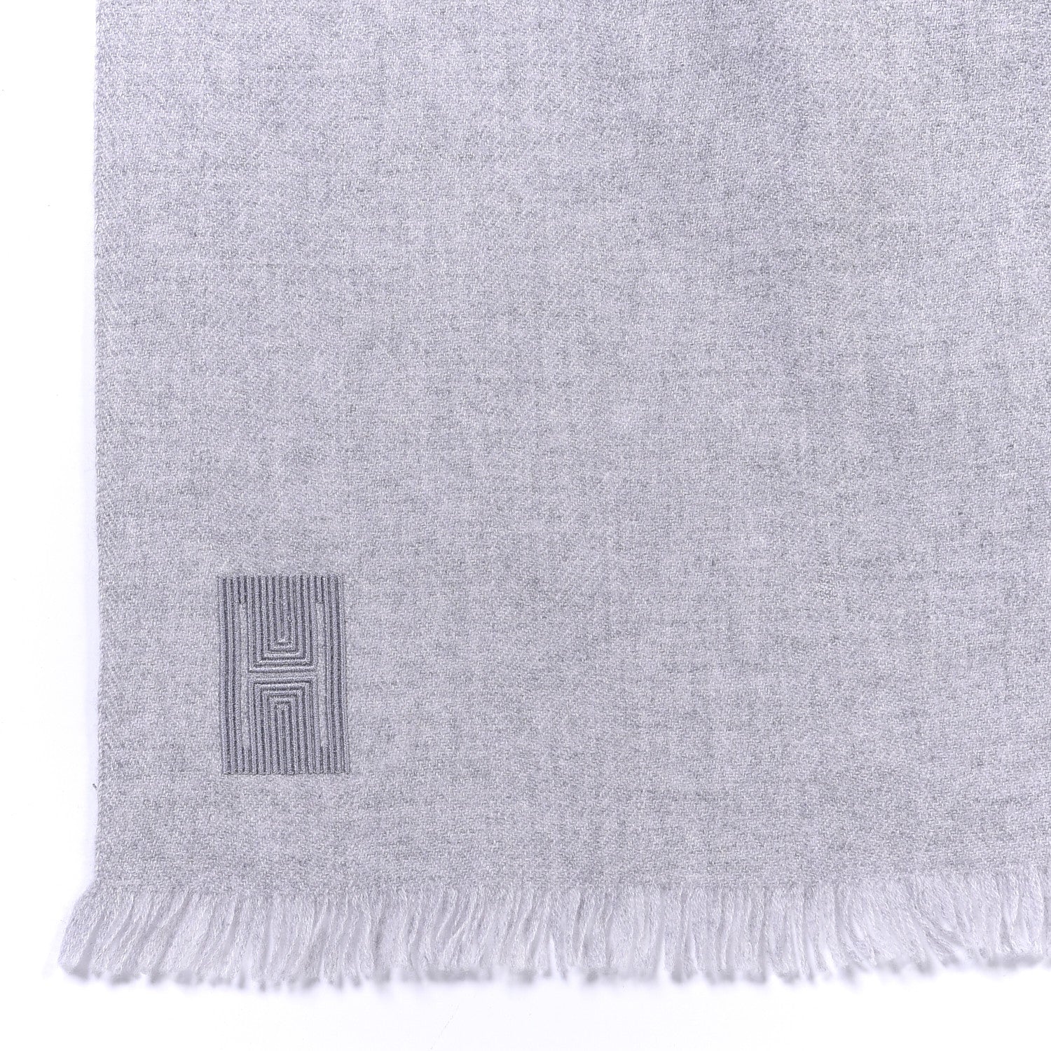 Hermes Cashmere Stole Scarf Grey 3 of 3