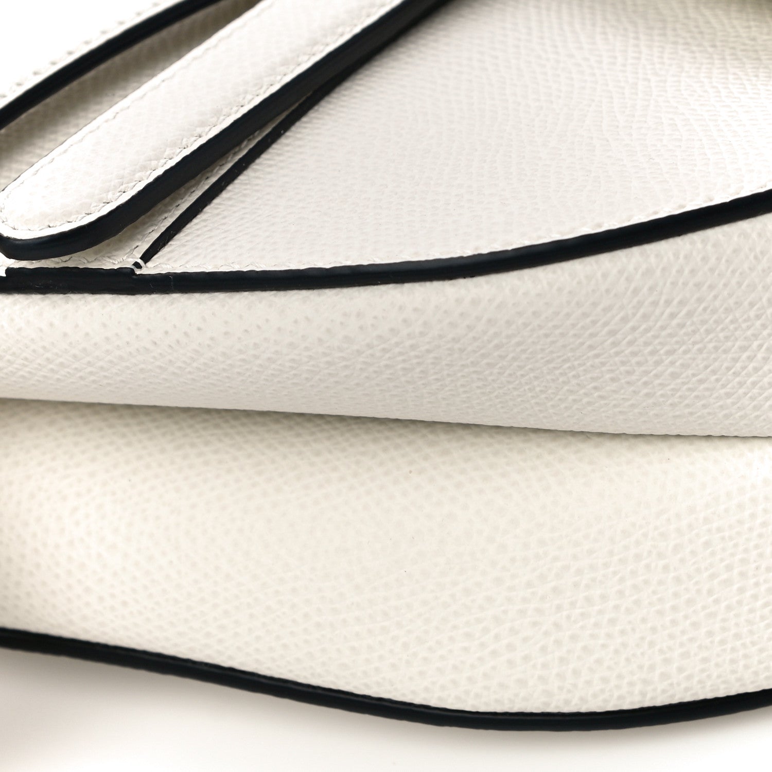 Christian Dior Grained Calfskin Saddle Bag White 10 of 12