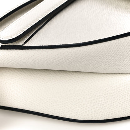 Christian Dior Grained Calfskin Saddle Bag White 10 of 12