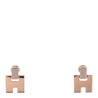 Hermes Rose Gold Lacquer Eileen Earrings Etoupe 1 of 6