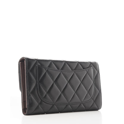 Chanel Lambskin Quilted Large Flap Wallet Black 2 of 10
