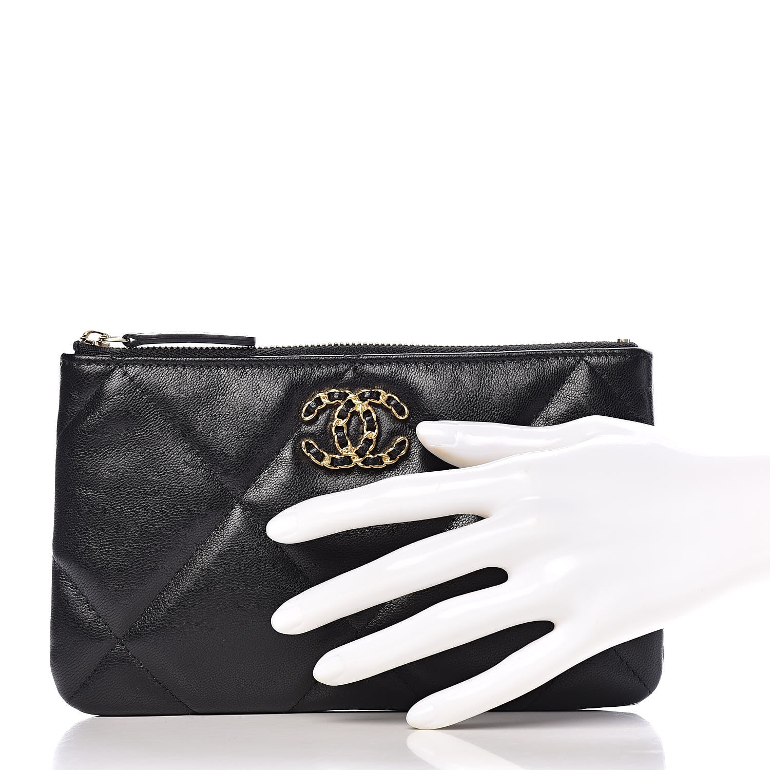 Chanel Goatskin Quilted 19 Cosmetic Case Black 2 of 8