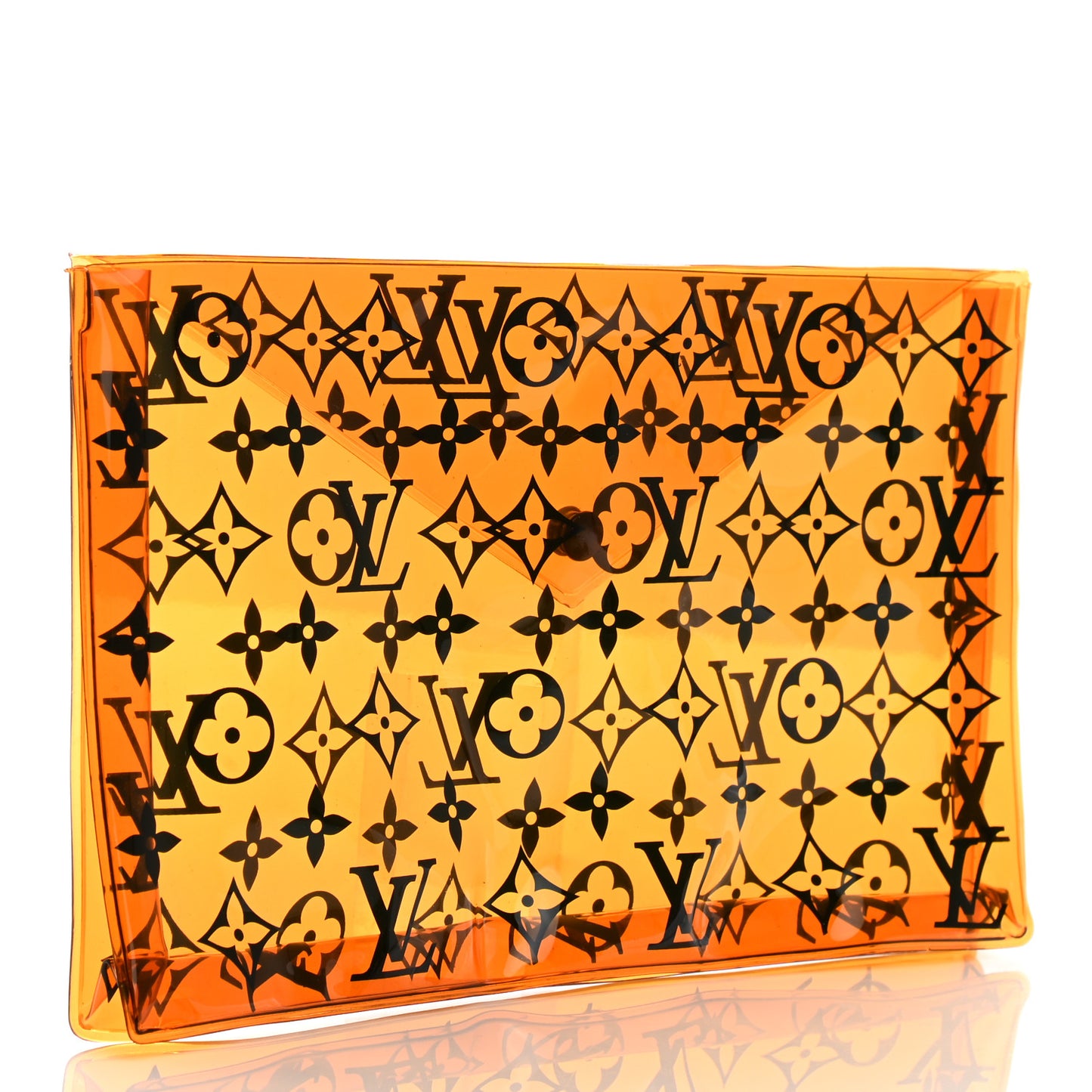 PVC Monogram Printed Envelope Pouch Orange