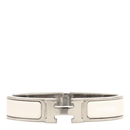 Hermes Enamel Narrow Clic Clac H Bracelet PM White 1 of 4