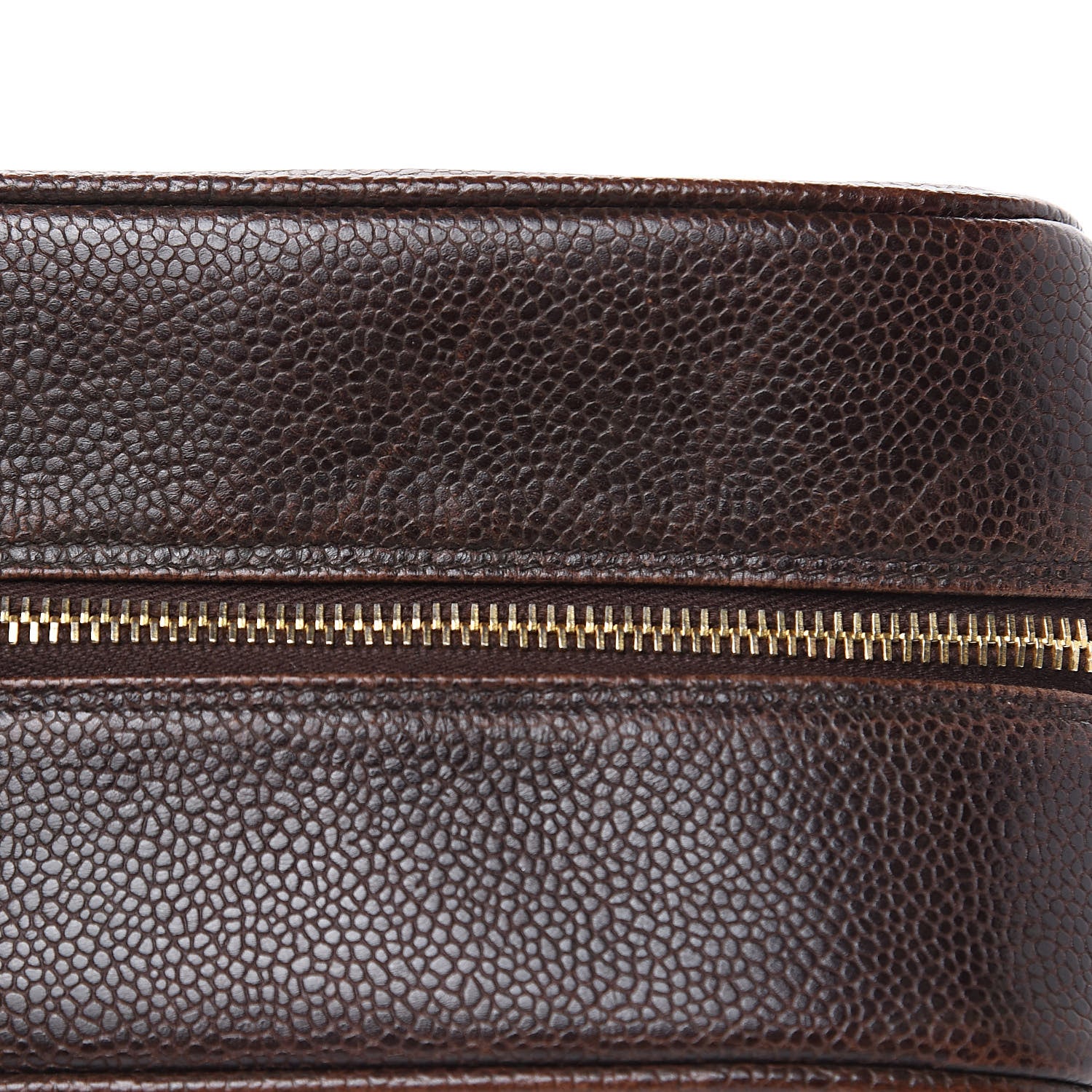 Chanel Caviar Timeless CC Cosmetic Pouch Bag Brown 11 of 15