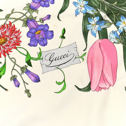 Gucci Silk Twill Flora Square Scarf White 2 of 8