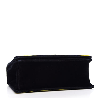 Prada Velluto Ricamo Cahier Shoulder Bag Black 4 of 10