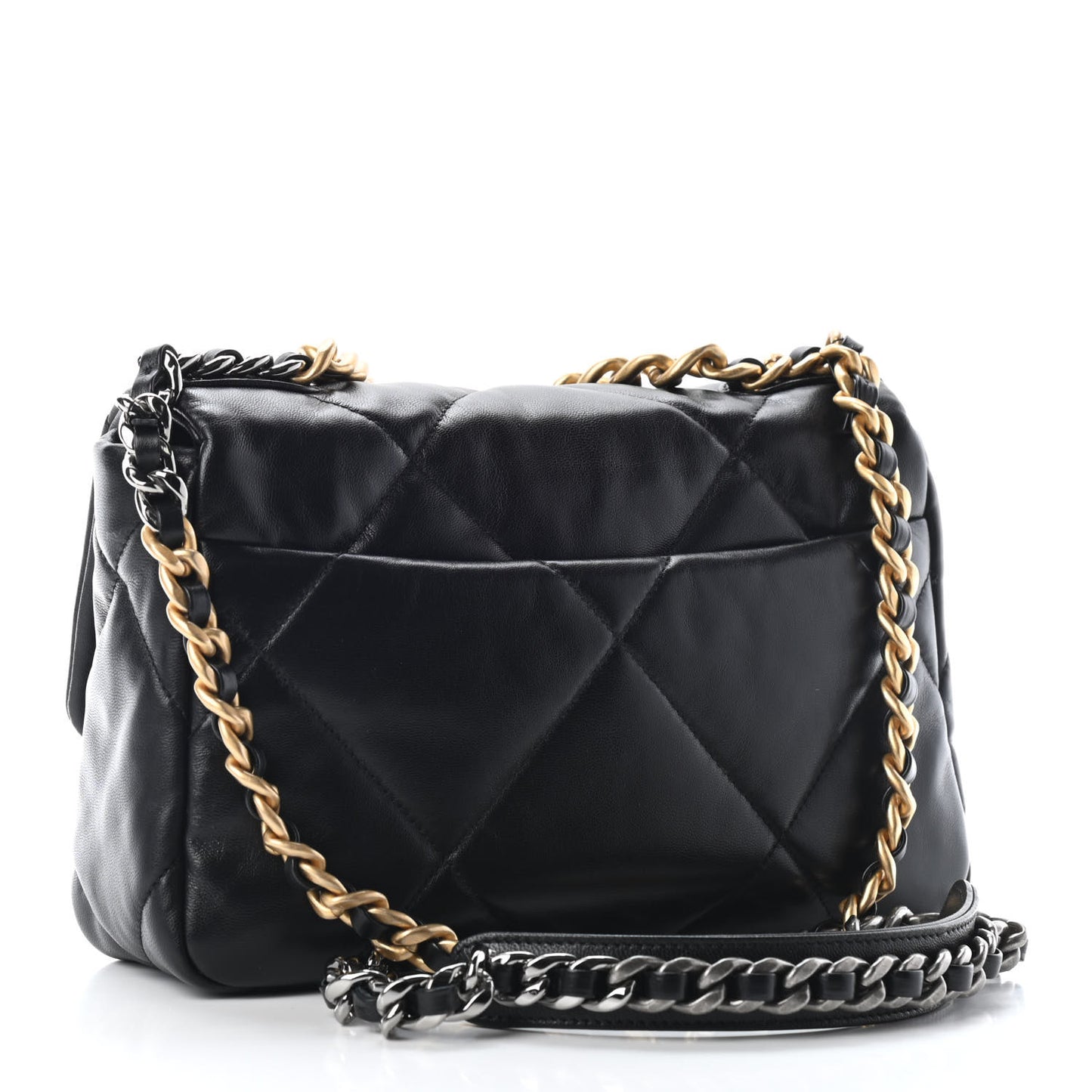 Lambskin Quilted Medium Chanel 19 Flap Black