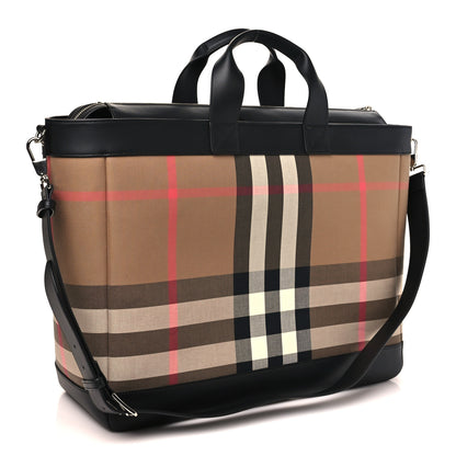 Burberry IP Check Nylon Calfskin Ormond Tote Bag Taupe Brown 2 of 8