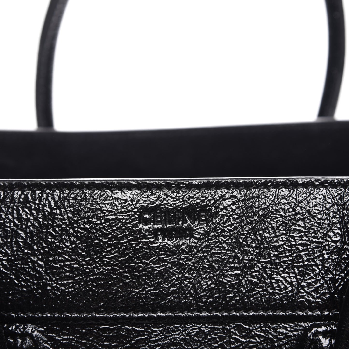 Shiny Goatskin Medium Phantom Luggage Black