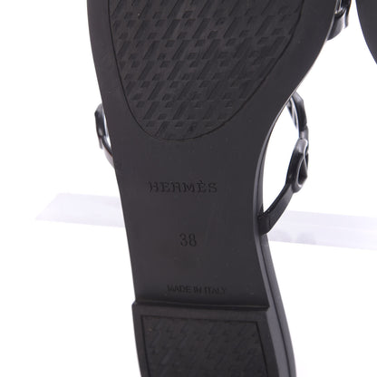 Hermes Rubber Chaine d'Ancre Rivage Sandals 38 Black 7 of 10