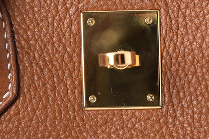 Hermes Taurillon Clemence Birkin 35 Gold 16 of 34