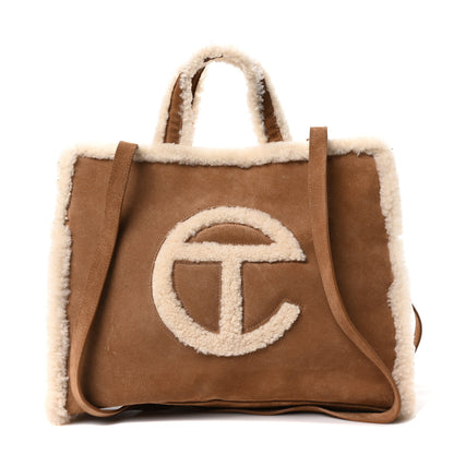 Telfar X UGG Suede Shearling Medium Shopping Bag Chestnut 1 of 10