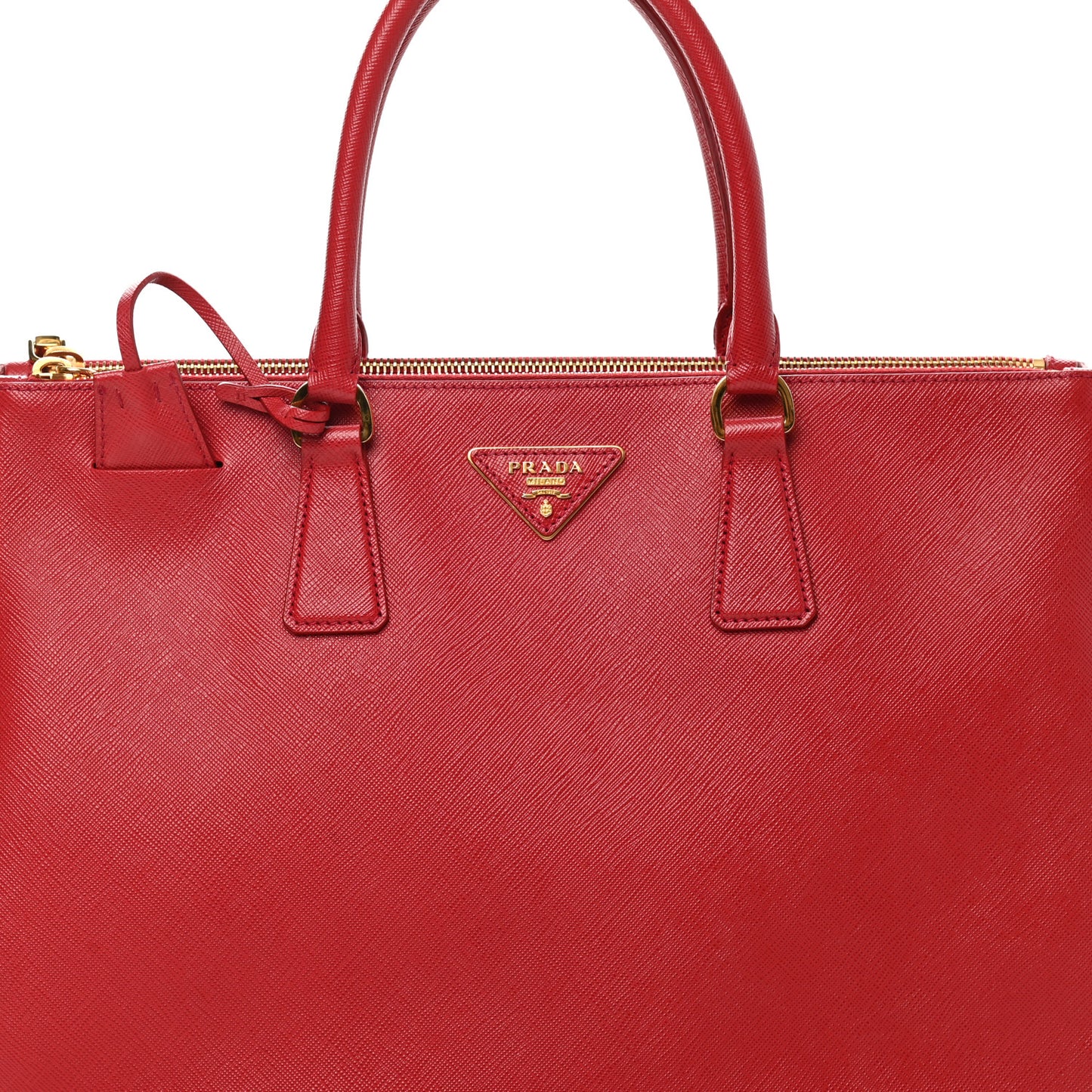 Saffiano Medium Galleria Double Zip Tote Fuoco