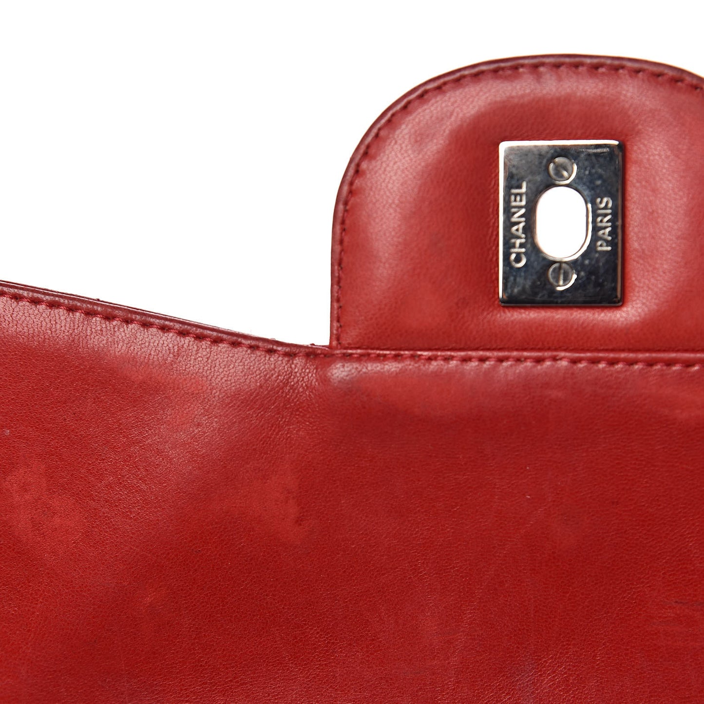 Patent Quilted Jumbo Single Flap Red