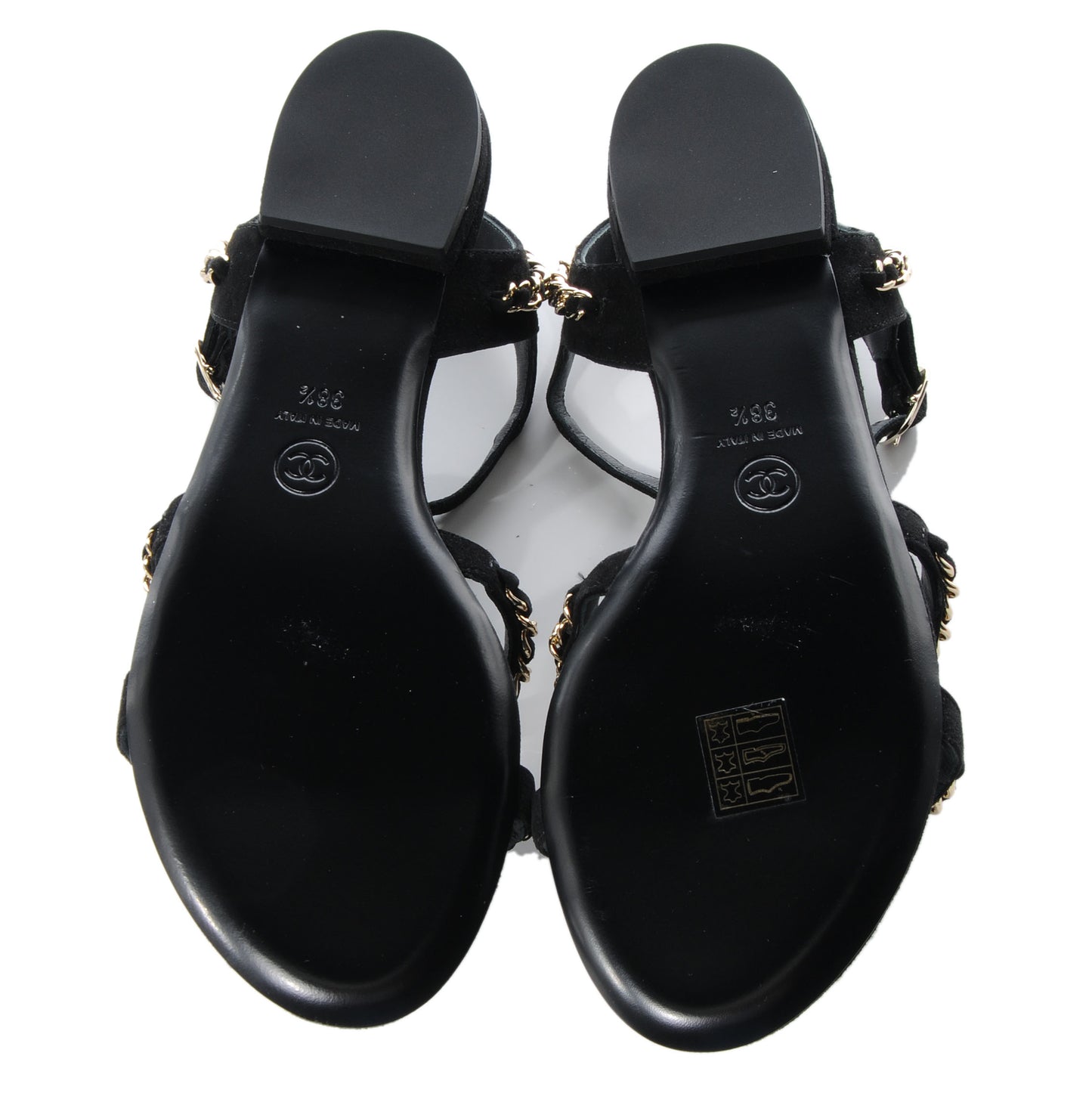Suede Gladiator Chain Sandals 38.5 Black