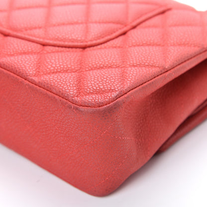 Chanel Iridescent Caviar Quilted Medium Double Flap Red 10 of 15