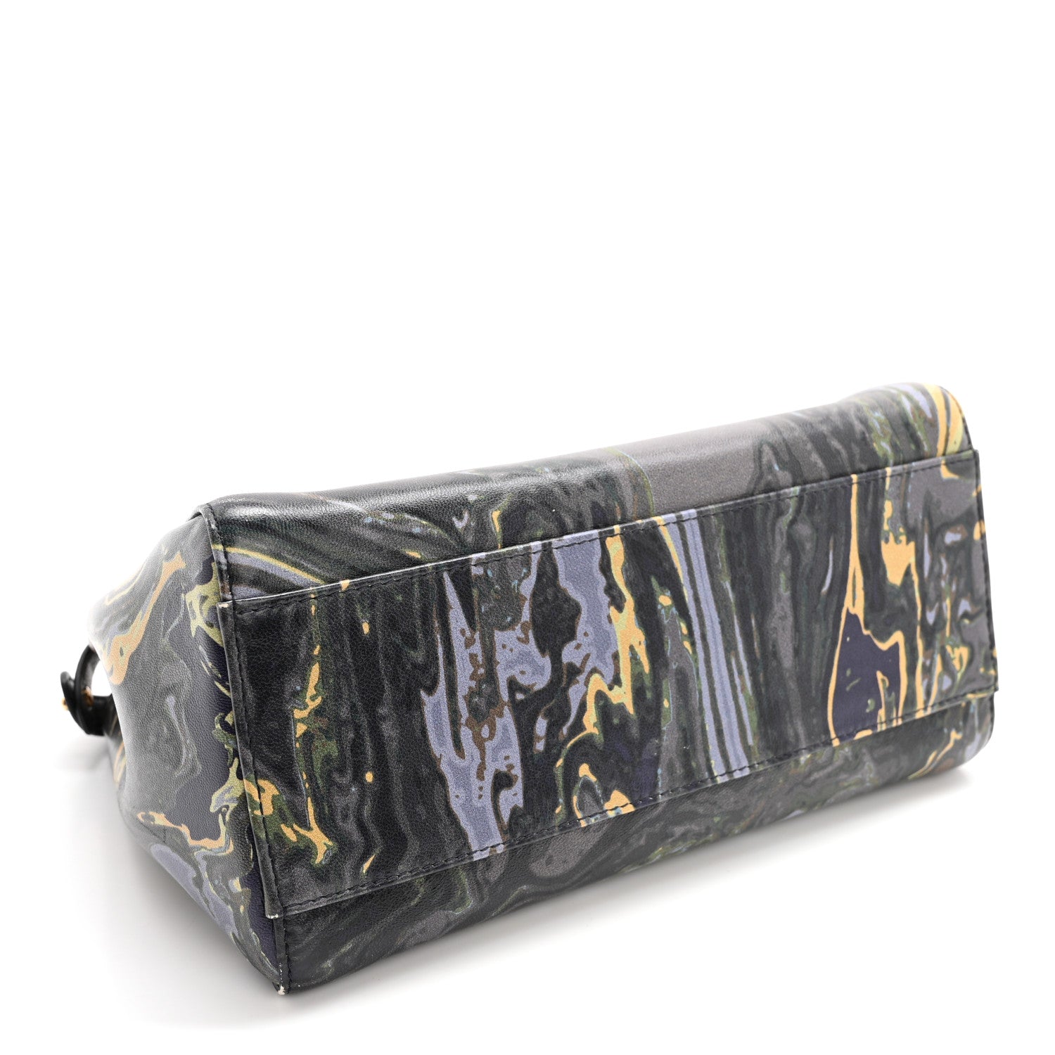 Fendi Nappa Marble Mini Peekaboo Iconic Satchel Blue Multicolor 4 of 11