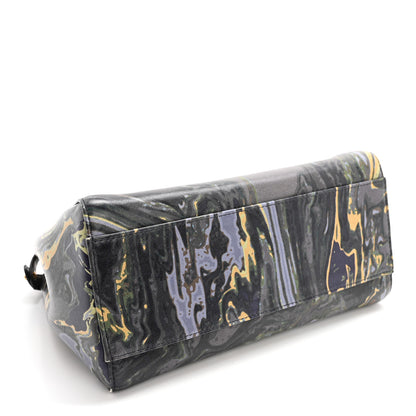 Fendi Nappa Marble Mini Peekaboo Iconic Satchel Blue Multicolor 4 of 11