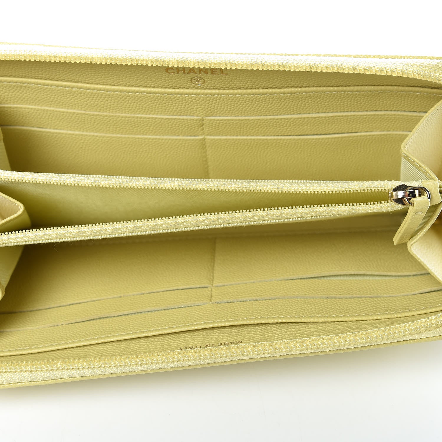 Chanel Caviar Large Timeless CC Zip Around Wallet Yellow 5 of 8