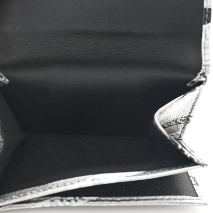 Balenciaga Metallic Calfskin Losange Monogram Mini Everyday Wallet Silver Black White 6 of 8