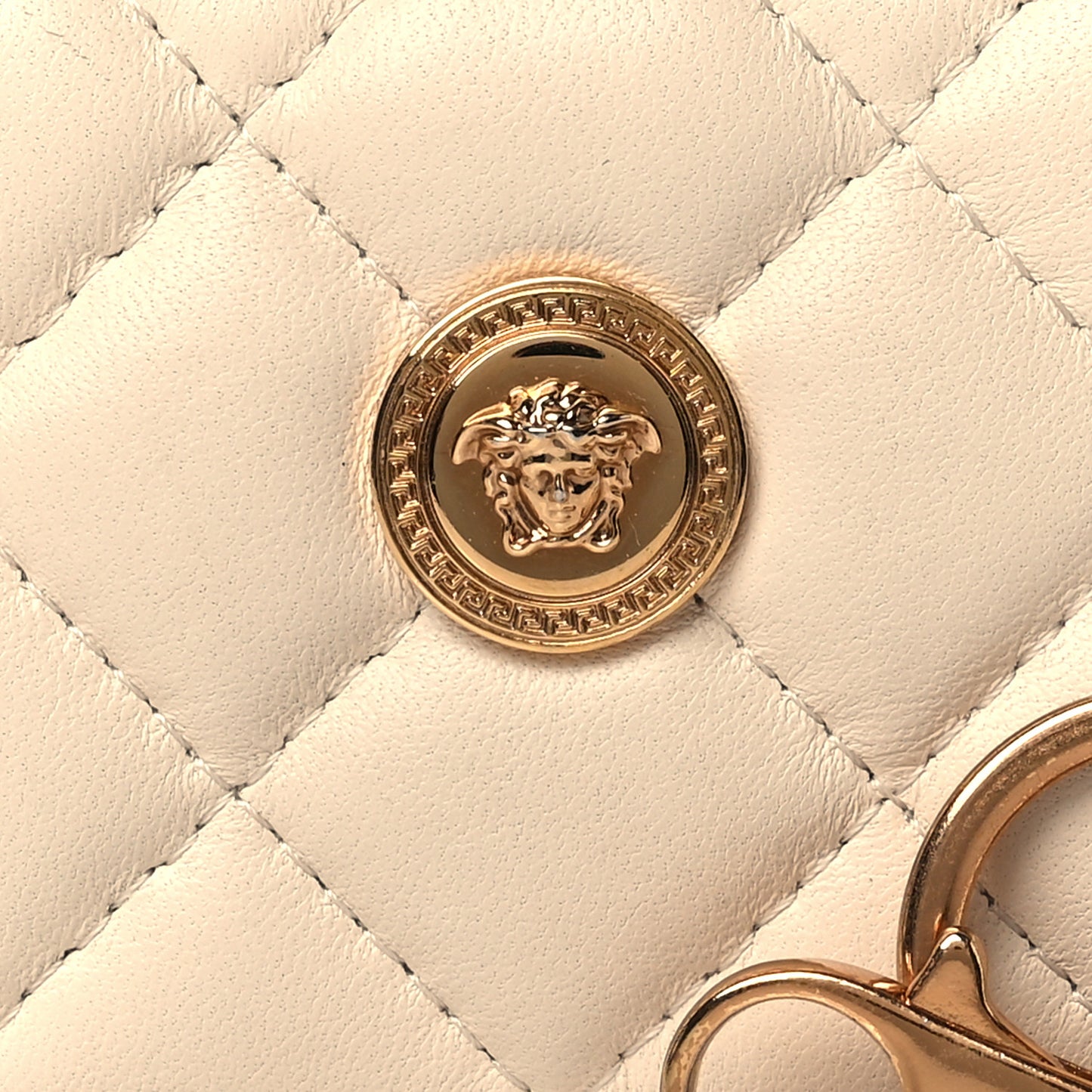 Nappa Quilted Tribute Key Pouch White