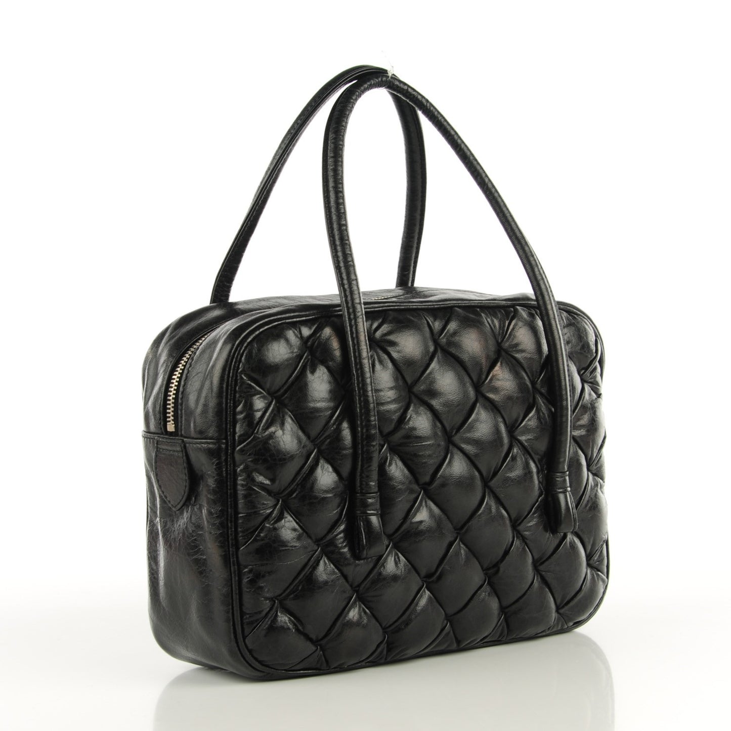 Chevre Quilted Matelasse Black