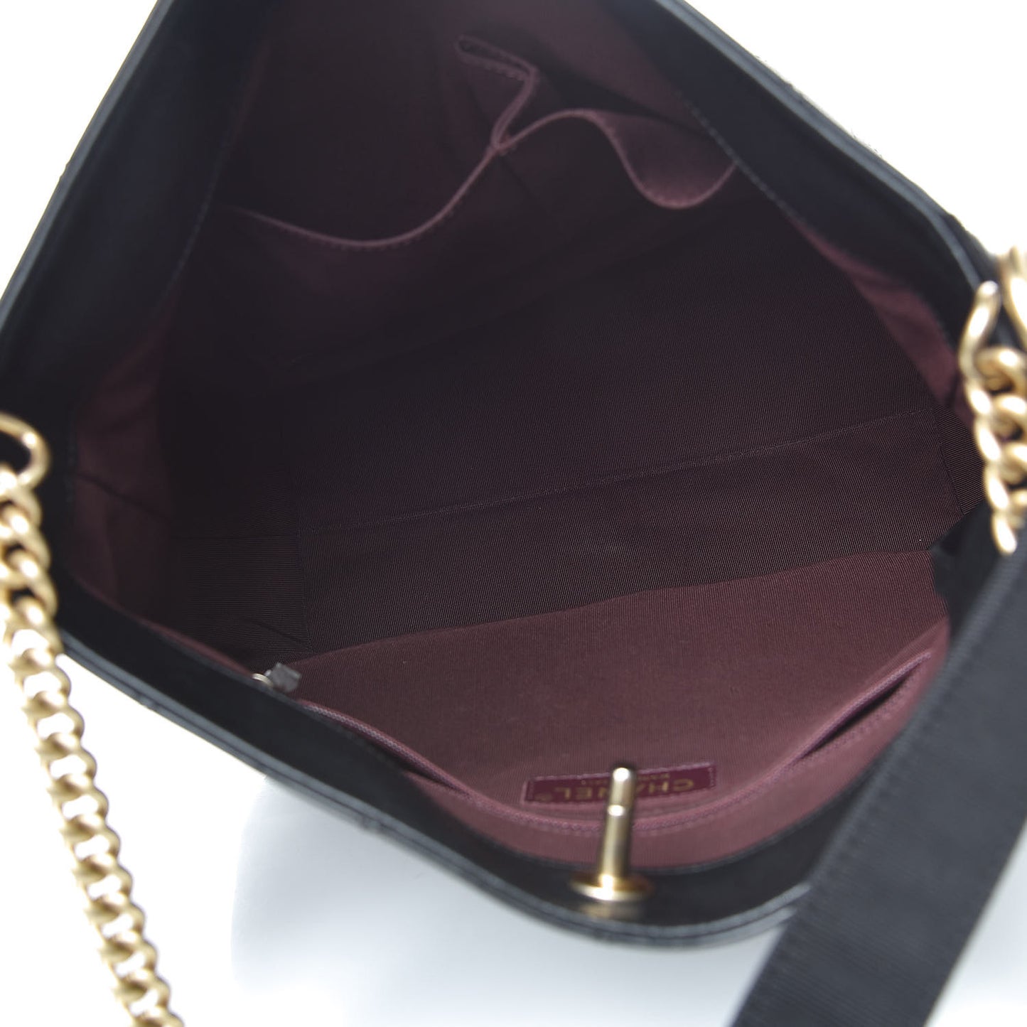 Calfskin Stitched Large Button Up Hobo Black